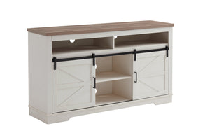 English Elm Farmhouse 60" TV Stand for 65-70" TVs, 33" High Highboy Console with Sliding Barn Doors, Rustic Storage W3151P264500