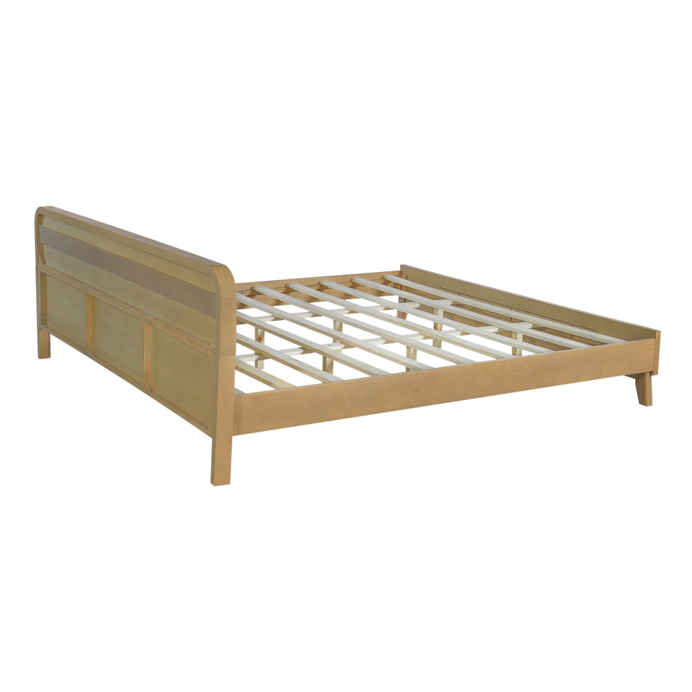 English Elm Christopher Knight Home® - Pine Solid Wood King Size Bed Frame – Rustic Yellow Charm, No Box Spring Required, Sturdy Support N770P291026N_N770P291027N