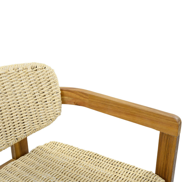 English Elm Outdoor Acacia and Rattan Armchair Set Two Ergonomic Seats for Patio Garden N719P431083N