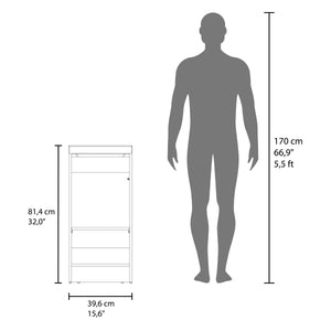 English Elm Cary Freestanding Bathroom Cabinet with Single Door and Shelves in Wengue Finish B097P474283