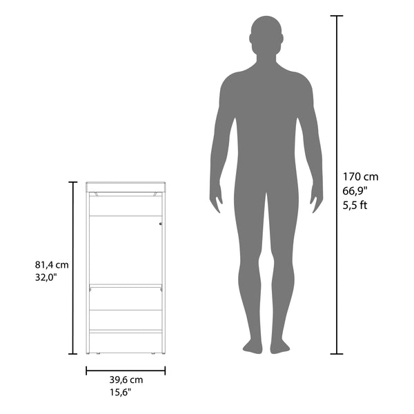 English Elm Cary Freestanding Bathroom Cabinet with Single Door and Shelves in Wengue Finish B097P474283