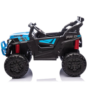 English Elm 24v 400w Kids Electric Utv Ride on with Remote Bluetooth Led Suspension Cockpit Blue W1578P284296