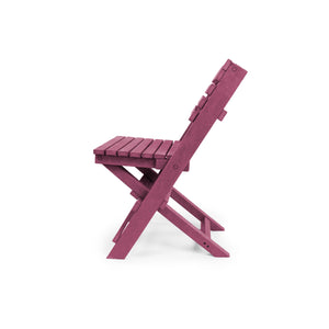 English Elm Coastal Bay Recycled Hdpe Folding Bistro Chair for Patio and Balcony Use Burgundy B2745P409665