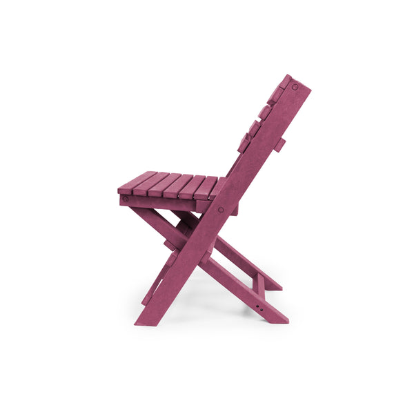 English Elm Coastal Bay Recycled Hdpe Folding Bistro Chair for Patio and Balcony Use Burgundy B2745P409665
