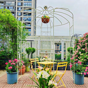 English Elm Metal Birdcage Pavilion Arch Powder Coated Steel Garden Gazebo for Outdoor Ceremonies W1586104488