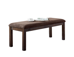 English Elm Classic Walnut Bench 48" Upholstered Dining Seat, Wood Grain Finish, Seats 2, Sturdy 48x17x18" B011P245909