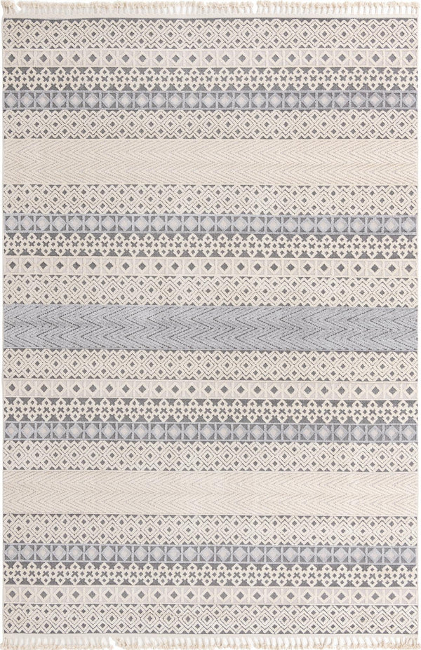 Unique Loom Arlo Matti Machine Made Striped Rug Sandy Beige, Beige/Gray 9' 10" x 14' 1"