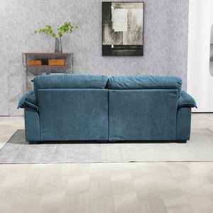 English Elm 84" Chenille Sofa Loveseat with Memory Foam & Pocket Springs, Plush Dual-Layer Comfort, Sturdy Frame Blue W676S00010