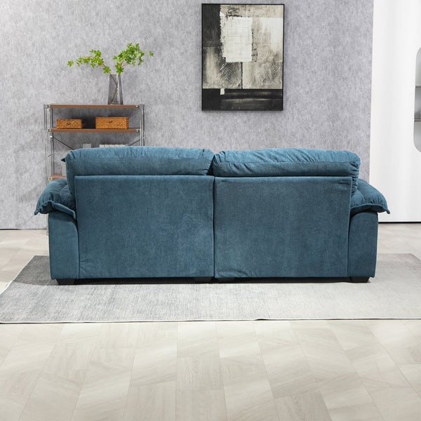 English Elm 84" Chenille Sofa Loveseat with Memory Foam & Pocket Springs, Plush Dual-Layer Comfort, Sturdy Frame Blue W676S00010