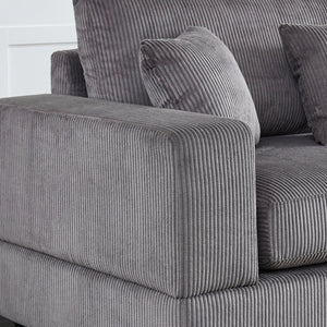 English Elm 148.03'' Mid Century Modern 4 Seat Sectional Sofa with Reversible Chaise for Living Room Grey W876S00329