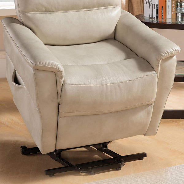 English Elm 1pc Power Lift Recliner Faux Leather Chaise Massager Lumbar Relief Modern Lounge B011P205580