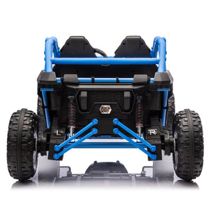 English Elm 24v Two Seater Kids Utv with Parental Remote Dual Motors Four Wheel Suspension Led Blue W1578P198432