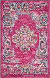 Nourison Passion PSN03 Machine Made Power-loomed Ornamental Border Indoor Only Bohemian Vintage Rug Fuchsia, Pink 100% Polypropylene 99446387622