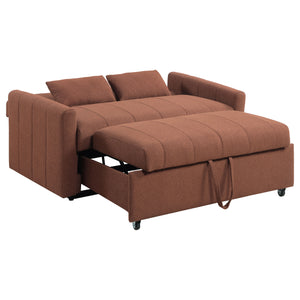 English Elm Westwind Bouclé Channel Tufted Sleeper Sofa with Pull Out Bed for Guest Rooms Copper B062P451685