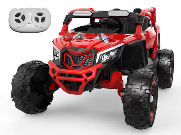 English Elm 24v Kids Ride on Utv with Parental Remote Independent Suspension and Bluetooth Audio Red W3662P456693