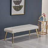 Christopher Knight Home® Modern Glam Faux Fur Bench, Gold Legs - 48.75