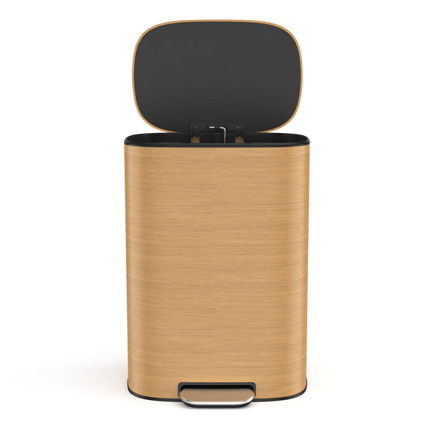 English Elm 13 13 Gallon 50L Stainless Steel Trash Can with Soft-Close Lid, Fingerprint-Proof, Foot Pedal, Large Capacity W1550P154901