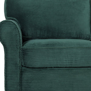 English Elm 57" Corduroy Two Seater Sofa Removable Cushions Solid Wood Frame Compact Living Room Dark Green W2715P433634