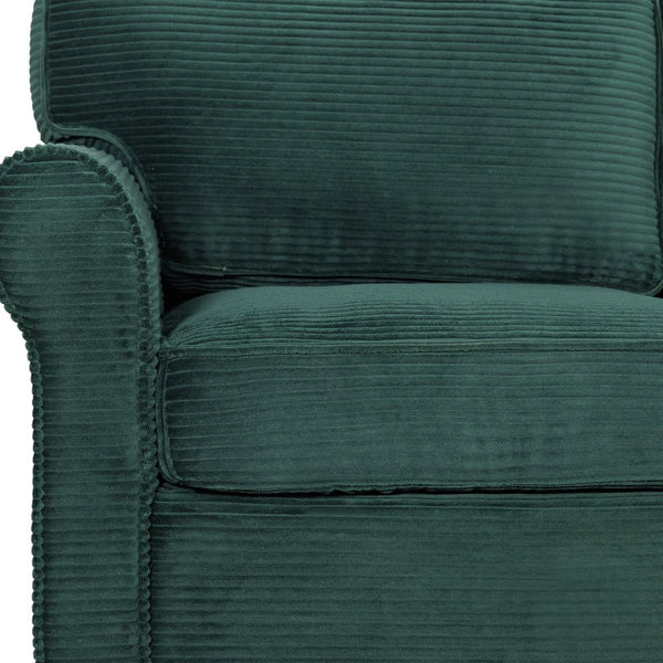 English Elm 57" Corduroy Two Seater Sofa Removable Cushions Solid Wood Frame Compact Living Room Dark Green W2715P433634