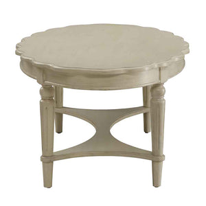 English Elm Antique White Coffee Table With Elegant Open Shelf For Stylish Living Room Décor & Organization B062P189203