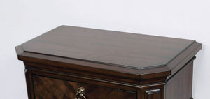 English Elm Espresso Stately Nightstand with Faux Wood Grain, Antique Bronze Pulls, 2 Drawers, 30"W x 29.5"H B011P402039