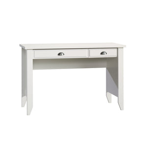 English Elm Computer Desk with Flip-Down Panel and Slide-Out Keyboard Tray, Built-In CPU Storage, Compact Durable Design White B356P367944
