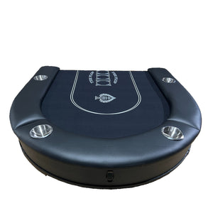 English Elm Ino Design Foldable Oval Poker Table Eight Player Felt Surface with Padded Rails Black W2748P433940
