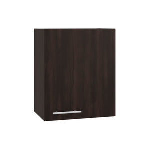 English Elm So- Hi Melamine Wall Cabinet Single Door Slim Storage for Kitchen or Laundry Room Walnut B128P485403