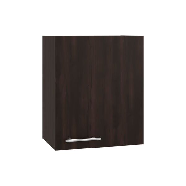 English Elm So- Hi Melamine Wall Cabinet Single Door Slim Storage for Kitchen or Laundry Room Walnut B128P485403