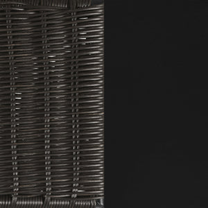 English Elm Dacy Brown Faux Rattan Metal Dining Side Chair Set of 2 — Textured Warm Finish, Sleek Metal Sled Base B062P344939