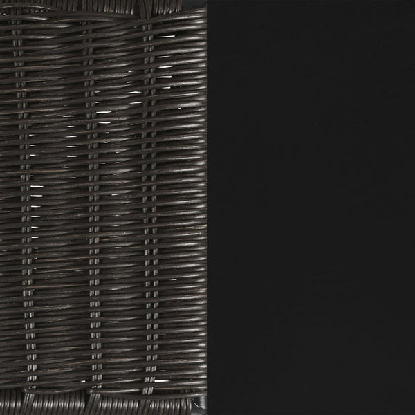 English Elm Dacy Brown Faux Rattan Metal Dining Side Chair Set of 2 — Textured Warm Finish, Sleek Metal Sled Base B062P344939