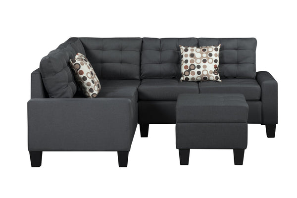 English Elm 6-Piece Upholstered Sectional with Pocket Springs, Tufted 5.5" Seat, Sturdy Wood Frame, Easy Assembly Grey 28.54 L x 23.23 W x 15.16 H W2297S00020