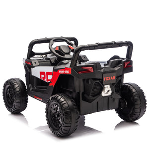 English Elm 12v Kids Electric Utv Ride on Toy with Parental Remote Swing Function and Shock Absorbers Black W1578P368160