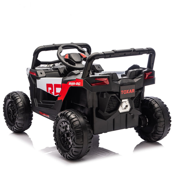 English Elm 12v Kids Electric Utv Ride on Toy with Parental Remote Swing Function and Shock Absorbers Black W1578P368160
