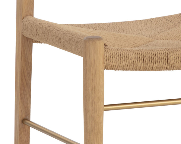 Sunpan Bondi Dining Chair Set of 2 - Timeless Modern Design with Hand-Woven Rope and Sustainable Beech Wood Light Oak