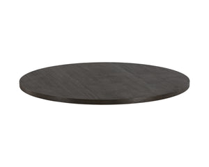 Sunpan Cypher Modern Dining Table Base with Grey Faux Marble Finish for Indoor and Outdoor Spaces Wood / Dark Brown