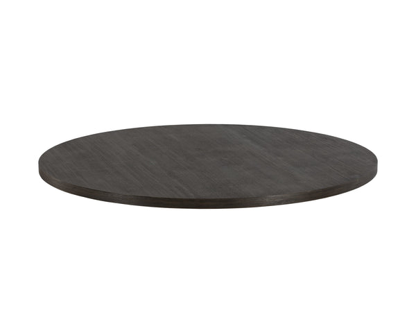 Sunpan Cypher Modern Dining Table Base with Grey Faux Marble Finish for Indoor and Outdoor Spaces Wood / Dark Brown