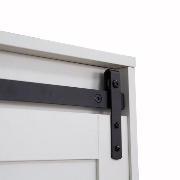 English Elm Tall Armoire Wardrobe Closet - Farmhouse Charm With Sliding Barn Doors, Drawers & Open Shelves W1321S00009-GIGA