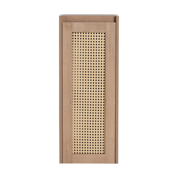 English Elm 12" Bathroom Side Cabinet Wall-Mounted, Soft-Close Hinges, Plywood, Hidden Handle, Space-Saving Storage W999P279375