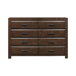 English Elm Espresso Eight Drawer Dresser with Bold Framing Gunmetal Pulls and Dovetail Wood Construction B011P257335
