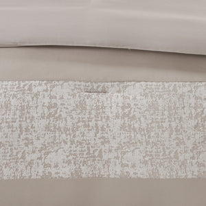 English Elm 7 Piece Chenille Jacquard Comforter Set In Taupe - Luxurious King Bedding With Decorative Pillows & Soft Comfort B03597090