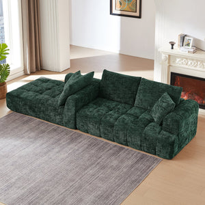 English Elm Chenille L-Shape Sectional Sofa - Plush Minimalist Sleeper Couch For Stylish Living Rooms & Apartments W2339S00078