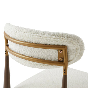 English Elm Christopher Knight Home® - ARMLESS Modern Upholstered Counter Stool Set of 2 with Iron Toothpick Frame, Gold Trim Accents Beige+Brown N771P316339J