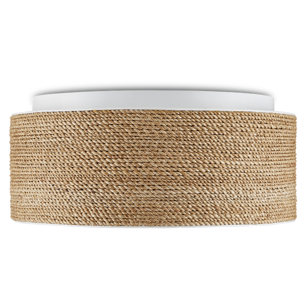 Coulton Bohemian Rope Flush Mount Light | Natural Abaca & Acrylic | Dimmable Indoor Ceiling Fixture