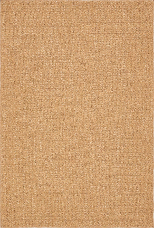 Unique Loom Outdoor Modern Links Machine Made Striped Rug Light Brown, Light Brown/Brown 6' 1" x 9' 0"