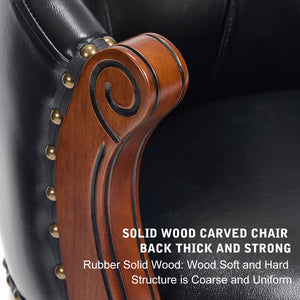 English Elm Cow Leather Swivel Barstool Solid Hardwood Frame 360 Spin Kitchen Counter Seating W2195P399438