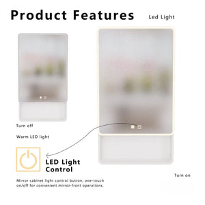 English Elm Led Medicine Cabinet with Anti-fog Mirror Warm Lighting Aluminum Wall Mount Bathroom W3083P451437