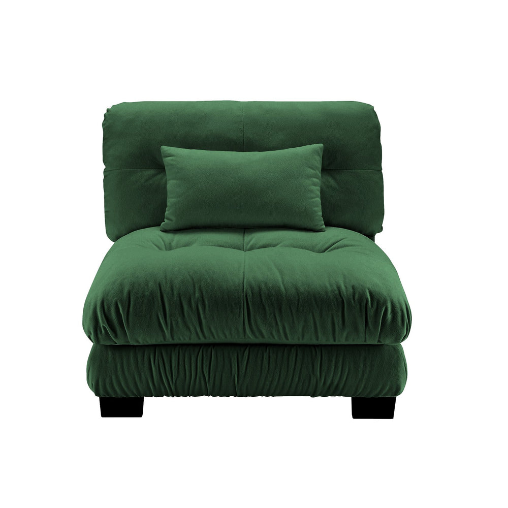 English Elm 27 Modular Armless Sofa Chenille Upholstered with Solid Wood Frame for Living Room Green W714P284894