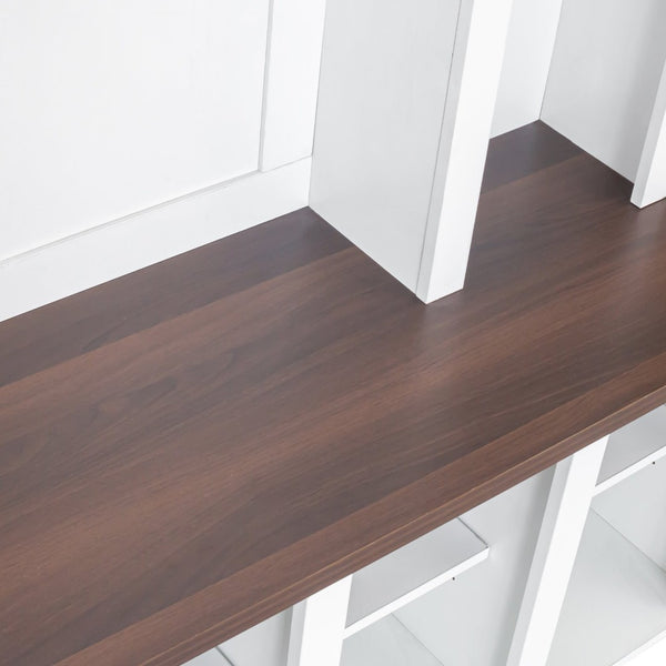 English Elm On-Trend Farmhouse Wooden Hall Tree With 6 Hooks, 4-In-1 Storage Bench & Adjustable Shelves, White N721S000044K-GIGA