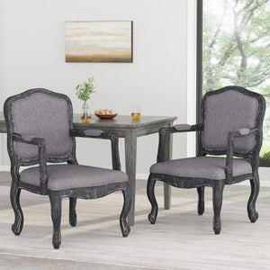 Christopher Knight Home® - Noble House - Andrea French Country Wood Upholstered Dining Armchair - Set of 2